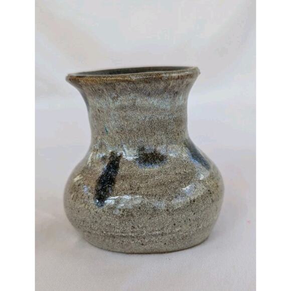 Studio Pottery Mini Vase Blue Gray Glaze 3 Inches Tall Signed - Picture 3 of 9